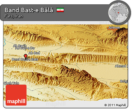 Physical Panoramic Map of Band Bast-e Bālā