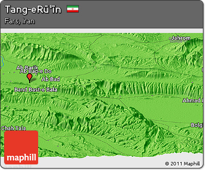 Political Panoramic Map of Tang-eRū'īn