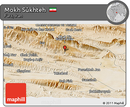 Satellite Panoramic Map of Mokh Sūkhteh