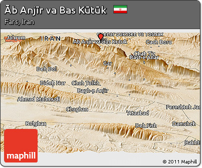 Satellite Panoramic Map of Āb Anjīr Va Bas Kūtūk