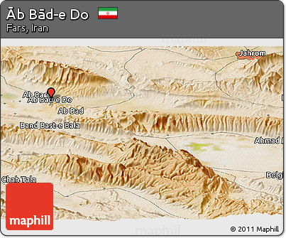 Satellite Panoramic Map of Āb Bād-e Do