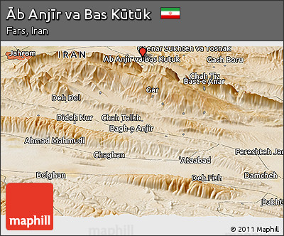 Satellite Panoramic Map of Āb Anjīr Va Bas Kūtūk