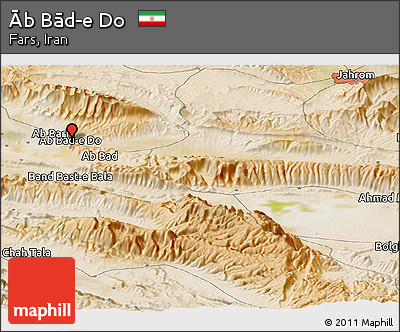 Satellite Panoramic Map of Āb Bād-e Do