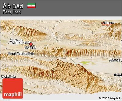 Satellite Panoramic Map of Āb Bād