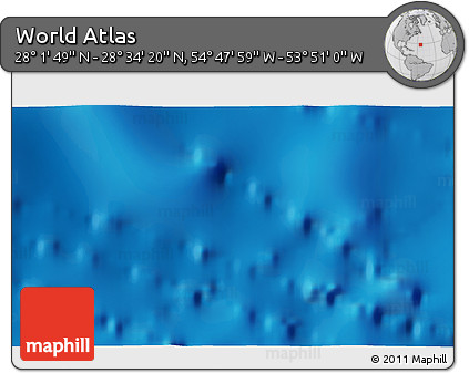 Physical 3D Map of the Area around 28° 18' 5" N, 54° 19' 30" W