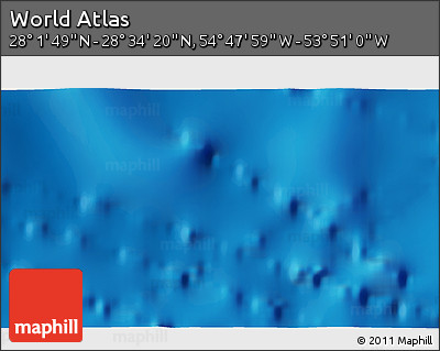 Physical 3D Map of the Area around 28° 18' 5" N, 54° 19' 30" W
