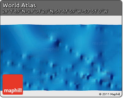 Physical 3D Map of the Area around 28° 18' 5" N, 54° 19' 30" W