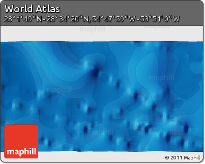 Political 3D Map of the Area around 28° 18' 5" N, 54° 19' 30" W