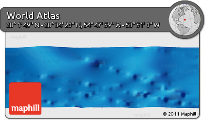 Physical Panoramic Map of the Area around 28° 18' 5" N, 54° 19' 30" W