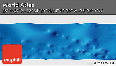 Physical Panoramic Map of the Area around 28° 18' 5" N, 54° 19' 30" W