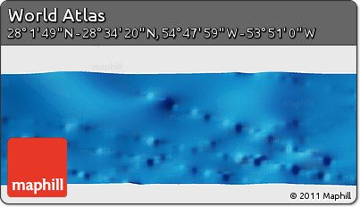 Physical Panoramic Map of the Area around 28° 18' 5" N, 54° 19' 30" W