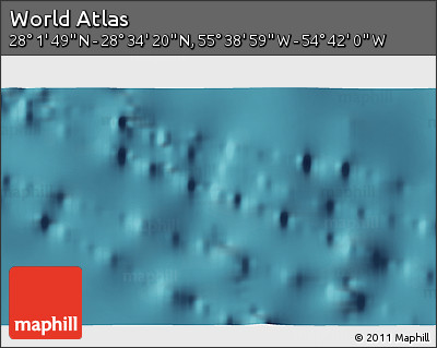 Satellite 3D Map of the Area around 28° 18' 5" N, 55° 10' 29" W