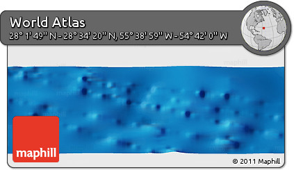 Physical Panoramic Map of the Area around 28° 18' 5" N, 55° 10' 29" W