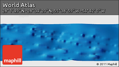Physical Panoramic Map of the Area around 28° 18' 5" N, 55° 10' 29" W