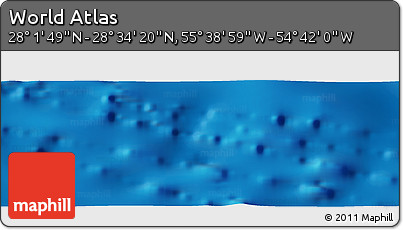 Physical Panoramic Map of the Area around 28° 18' 5" N, 55° 10' 29" W