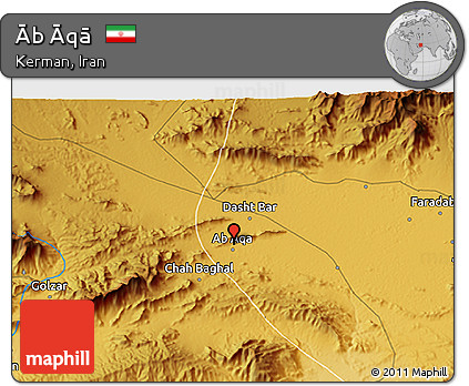 Physical 3D Map of Āb Āqā