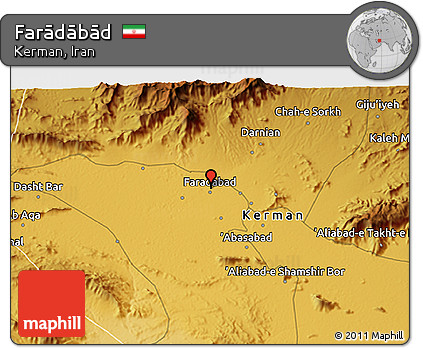 Physical 3D Map of Farādābād