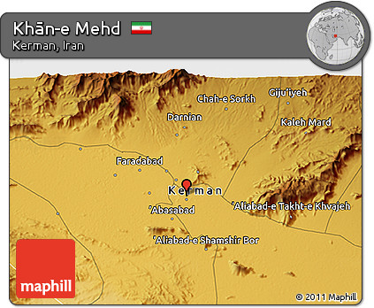 Physical 3D Map of Khān-e Mehd