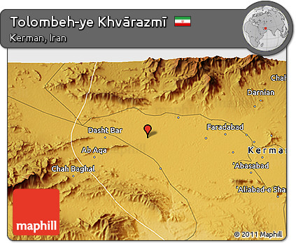 Physical 3D Map of Tolombeh-ye Khvārazmī
