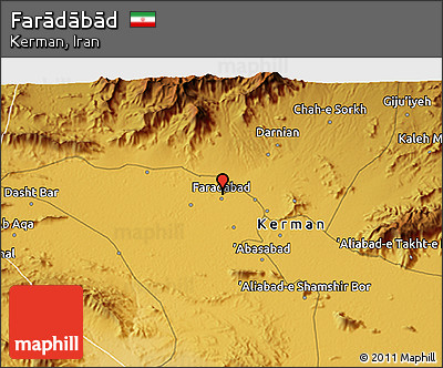 Physical 3D Map of Farādābād