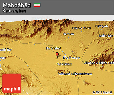 Physical 3D Map of Mahdābād