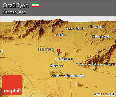 Physical 3D Map of Orzū'īyeh