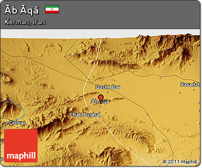 Physical 3D Map of Āb Āqā