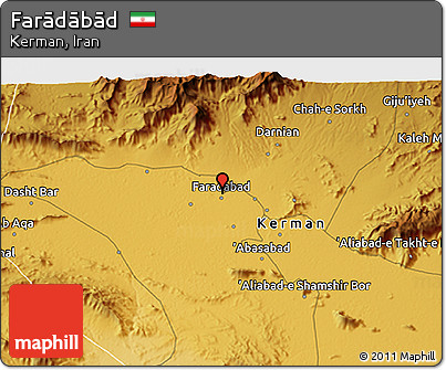 Physical 3D Map of Farādābād