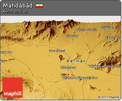Physical 3D Map of Mahdābād