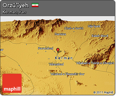 Physical 3D Map of Orzū'īyeh