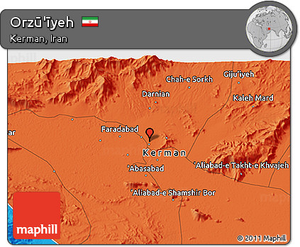 Political 3D Map of Orzū'īyeh