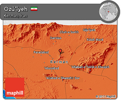 Political 3D Map of Ozū'īyeh