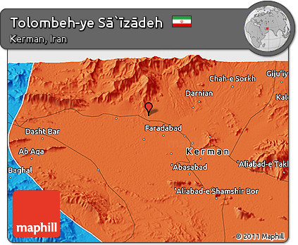 Political 3D Map of Tolombeh-ye Sā`īzādeh