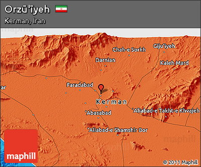 Political 3D Map of Orzū'īyeh