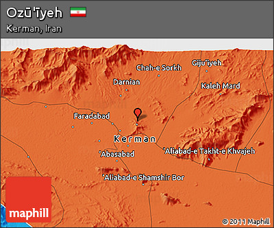 Political 3D Map of Ozū'īyeh