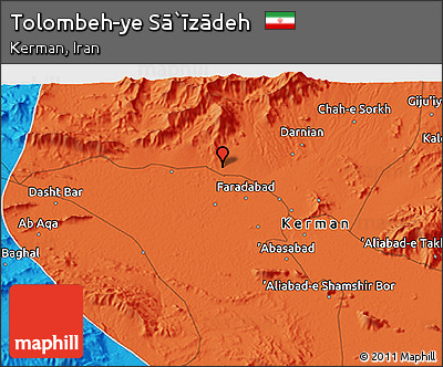 Political 3D Map of Tolombeh-ye Sā`īzādeh