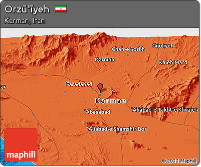 Political 3D Map of Orzū'īyeh