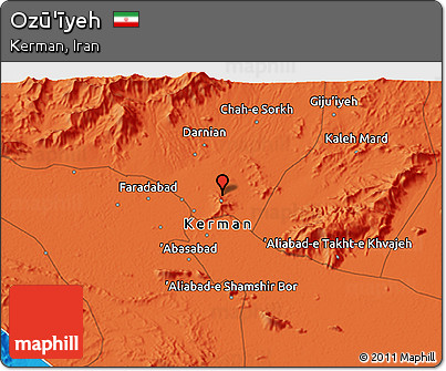 Political 3D Map of Ozū'īyeh