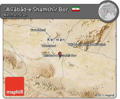Satellite 3D Map of `Alīābād-e Shamshīr Bor