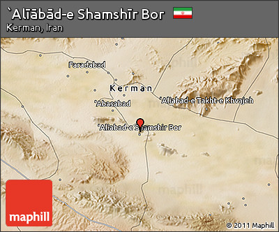 Satellite 3D Map of `Alīābād-e Shamshīr Bor