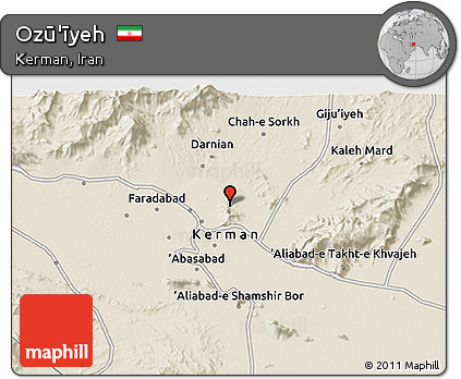 Shaded Relief 3D Map of Ozū'īyeh
