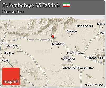 Shaded Relief 3D Map of Tolombeh-ye Sā`īzādeh