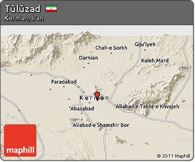Shaded Relief 3D Map of Tūlūzad