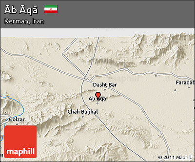 Shaded Relief 3D Map of Āb Āqā