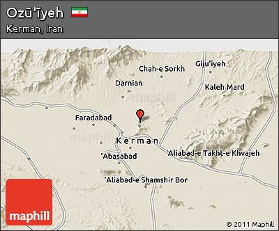 Shaded Relief 3D Map of Ozū'īyeh