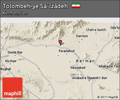 Shaded Relief 3D Map of Tolombeh-ye Sā`īzādeh