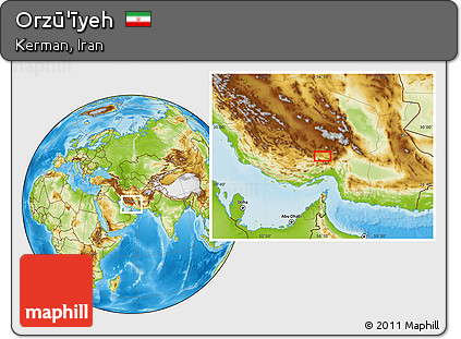 Physical Location Map of Orzū'īyeh