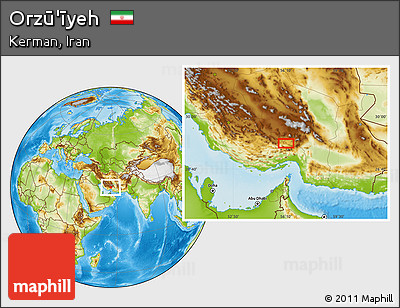 Physical Location Map of Orzū'īyeh