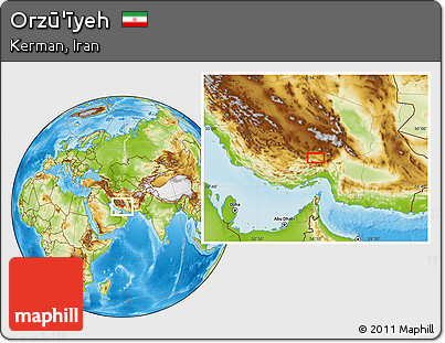 Physical Location Map of Orzū'īyeh