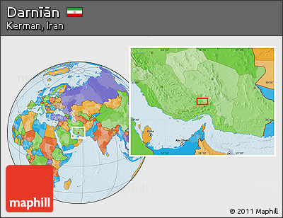 Political Location Map of Darnīān